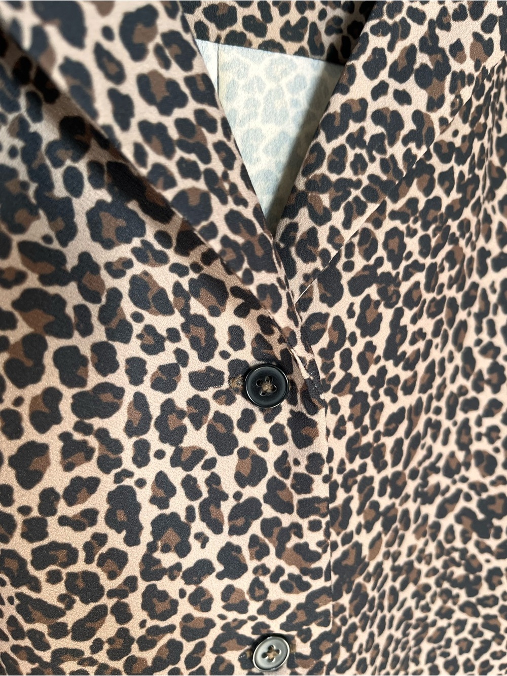 Frank & Oak Brown Leopard Print Button-Up Blouse - Picture 3 of 8